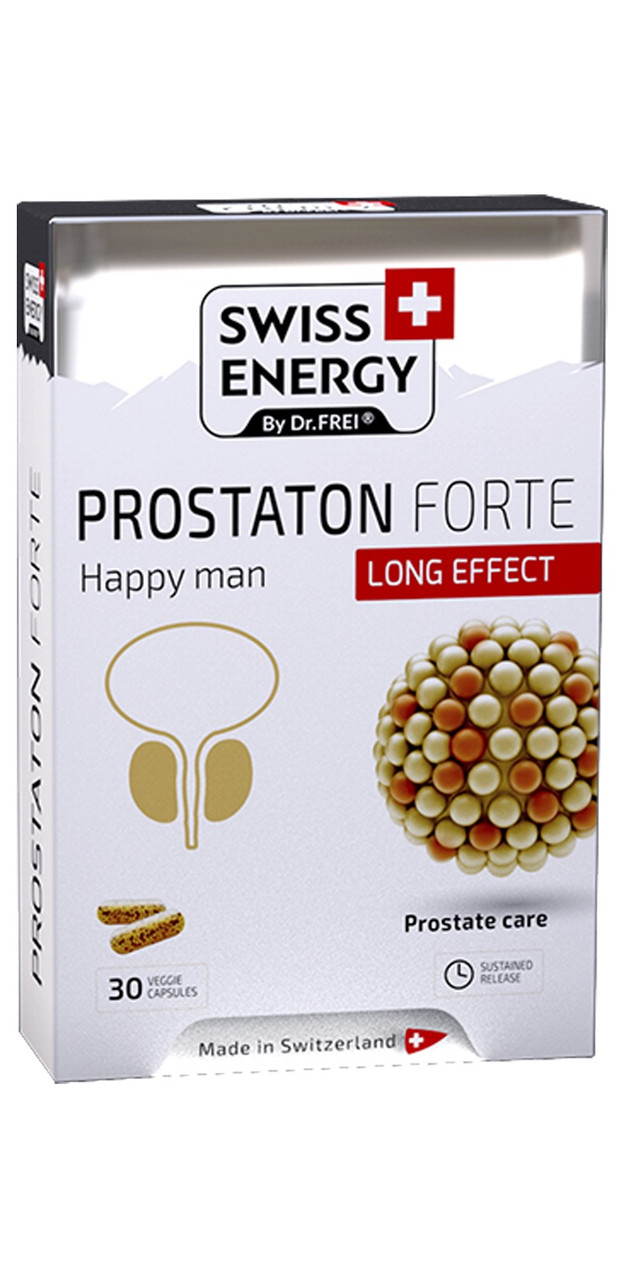 Підтримка простати, Prostaton Forte, blister, Swiss Energy, комплекс продовженої дії, 30 веганських капсул