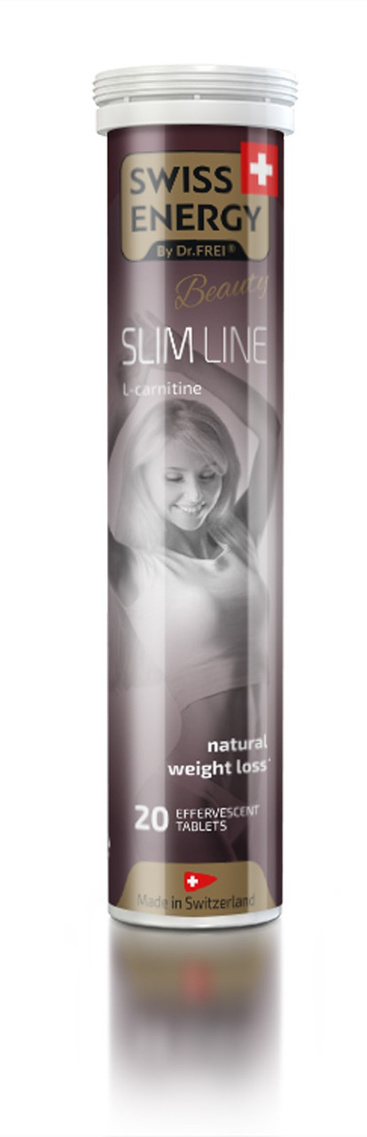 L-карнітин для схуднення, SLIM LINE L-Carnitine CH, Swiss Energy, натуральний контроль ваги, 20 розчинних таблеток