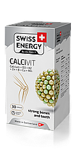 Кальцій + Вітамін D3 + Вітамін К2, CALCIVIT Calcium+Vitamin D3+Vitamin K2, Swiss Energy, 30 капсул