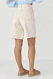 Однотонні джинсові жіночі шорти - бежевий цвет, 38р (є розміри) 36, Нове, фото 2