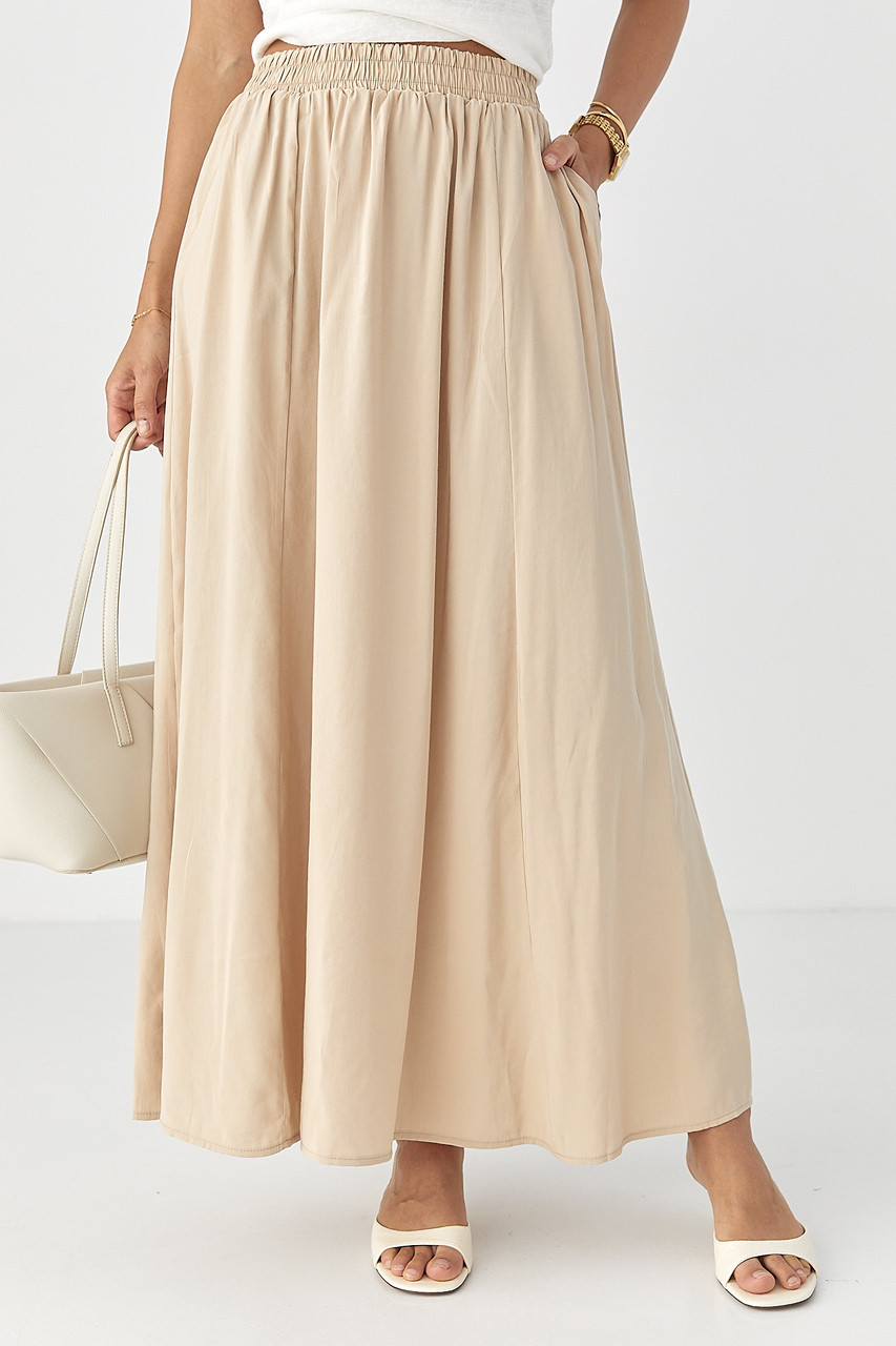 Жіноча пишна спідниця міді - кавовий цвет, S (є розміри), фото 1