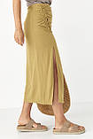 Приталена спідниця з декоративними елементами - гірчичний цвет, S (є розміри), фото 5