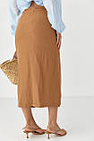 Приталена спідниця з декоративними елементами - коричневий цвет, S (є розміри), фото 2