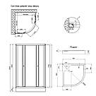 Душова кабіна Lidz Latwa SC80x80.SAT.LOW.GR, скло тон. 4 мм + Lidz Душовий піддон KAPIELKA ST80x80x15, фото 2