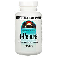 Пролін, L-Proline Powder, Source Naturals, порошок, 113,4 г