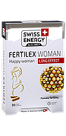 Підтримка фертильності для жінок, Fertilex Woman, Swiss Energy, комплекс продовженої дії, 30 веганських капсул