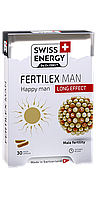 Підтримка фертильності для чоловіків, Fertilex Men, Swiss Energy, комплекс продовженої дії, 30 веганських капсул