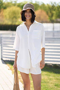 Костюм жіночий Breezy Light (сорочка та шорти) - Білий