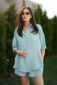 Костюм жіночий Breezy Light (сорочка та шорти) - Фісташковий