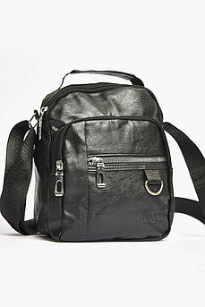 Сумка чоловіча через плече з екошкіри чорного кольору 203624M