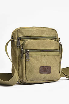 Сумка чоловіча через плече текстиль кольору хакі 203634M