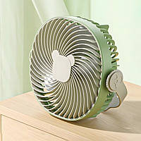 Настільний USB вентилятор з кріпленням на поверхню, 19x17см, Салатовий (Універсальний міні вентилятор)
