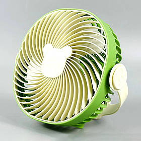 Настільний міні вентилятор від USB, з кріпленням на поверхню, 19x17см, Салатовий