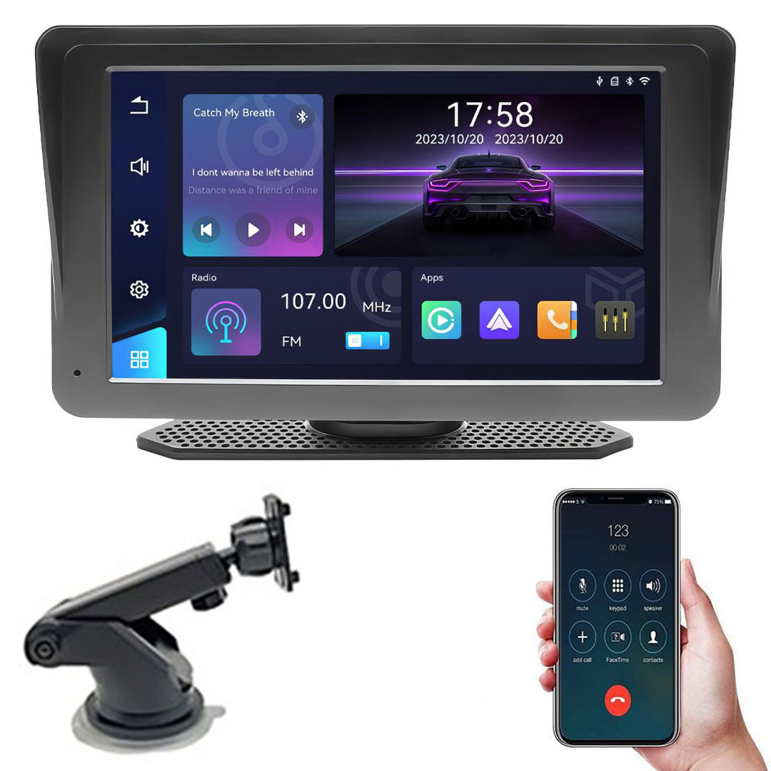 Бездротова автомобільна стереосистема 7", Carplay 701W / Автомобільний сенсорний монітор / Портативний екран