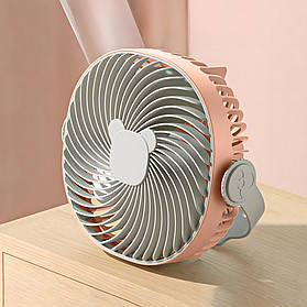 Настільний міні вентилятор від USB, з кріпленням на поверхню, 19x17см, Персиковий