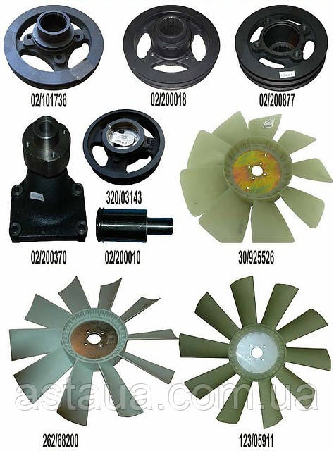 Jcb Pulleys Fan Housing and Fans Вентилятор і кожух на вентилятор JCB 02/101736, 02/200018, 02/2008