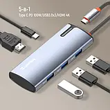 USB-хаб СolorWay (CW-HUB01) 5-in-1 Type-C PD 100W Gray, фото 6