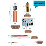 . Хотенд комплектний (Complete Hotend) для ELEGOO NEPTUNE 4/ 4 PRO, Нагрівач 50W, Термобар'єр біметаллтер, Сопло 0.4мм латунь, фото 4