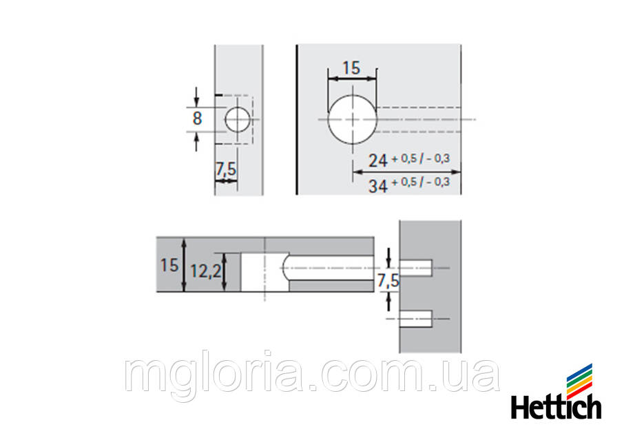 Минификс 34 мм Hettich. Магазин мебельной фурнитуры 