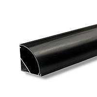 Кутовий профіль для лед стрічки чорний з чорним розсіювачем ЛПУ16/LS06 2м (ціна 1м)