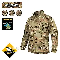 Тактична утеплена куртка Shark Softshell Multicam демісезонна мембранна з флісом