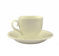 Чашка с блюдцем кофейная белого цвета 90 мл