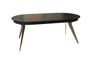 Стіл Еліза / Elissa обідній розкладний 2000/2750x1000x770 чорний мат золоті ноги