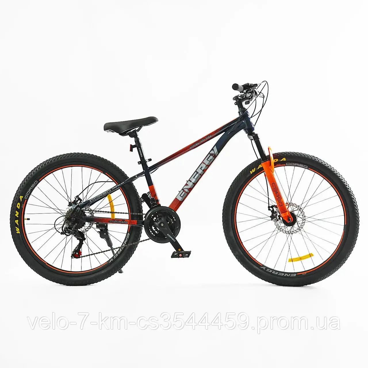 Велосипед спортивний Corso "ENERGY" 26" дюймів EN-26049 (1) рама сталева 15", обладнання Shimano 21 швидкість, зібраний на 75%