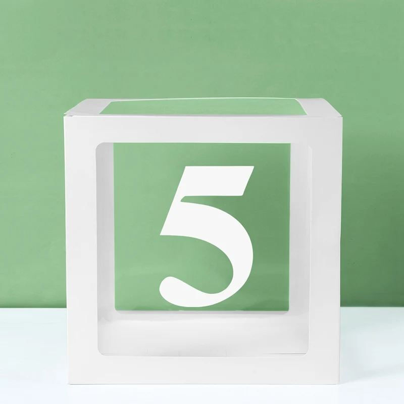 Коробка для кульок із цифрою 5 30х30см | Білий