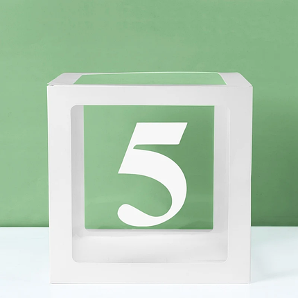 Коробка для кульок із цифрою 5 30х30см | Білий, фото 1