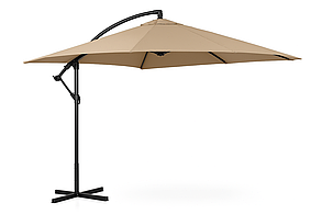 Садова парасоля діаметром 2.5х2.5 м WCG із поліестеру та сталевою рамою регульований кут нахилу + чохол Бежевий