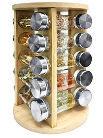 Набір для спецій на підставці, що обертається, 20 баночок Bohmann BH 7864-20 FL - MegaLavka