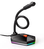 Ігровий мікрофон MeeTion MT-MC13 з RGB підсвічуванням чорний