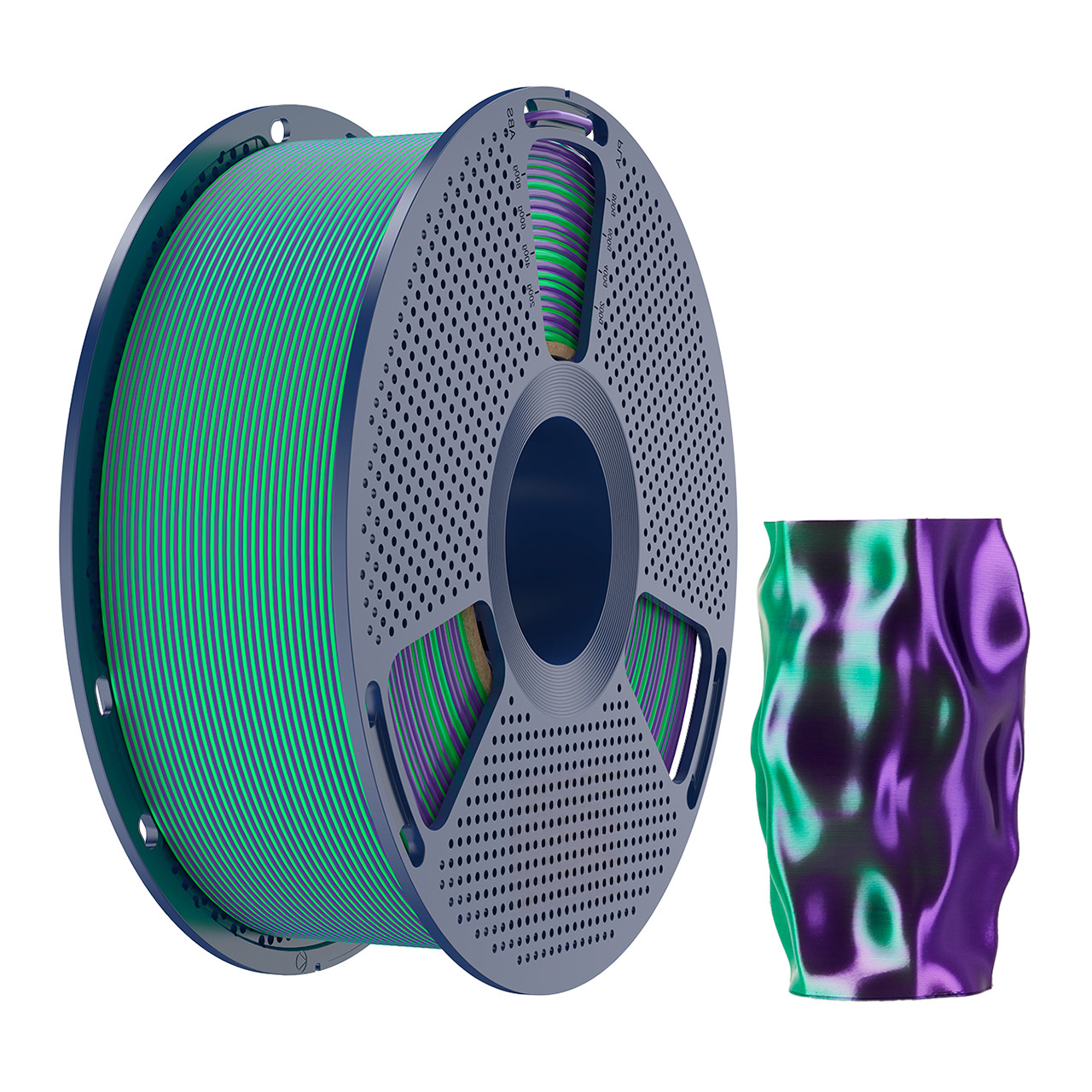Пластик філамент SUNLU Silk PLA+ Dual Color Green Purple, Reusable Spool, 1kg