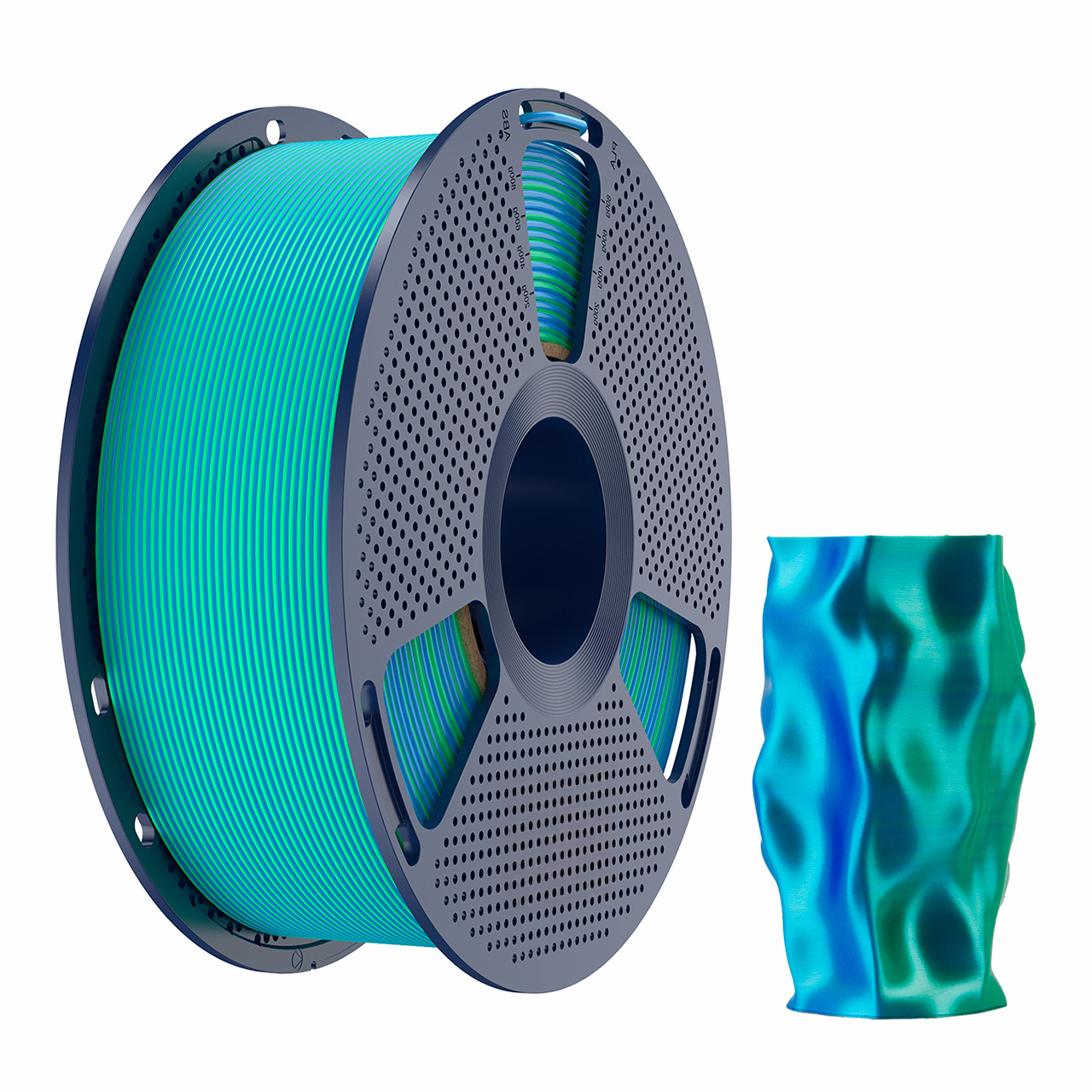 Пластик філамент SUNLU Silk PLA+ Dual Color Blue Green , Reusable Spool, 1kg
