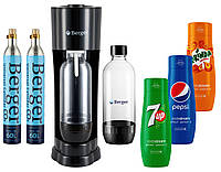 Набор Сифон Berger SM-102 Black + Три Сиропа + Баллон Berger CO2 + Бутылка Berger 1L