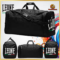 Велика дорожня спортивна сумка Leone леон чорна для поїздок і тренувань у залі на 80 літрів