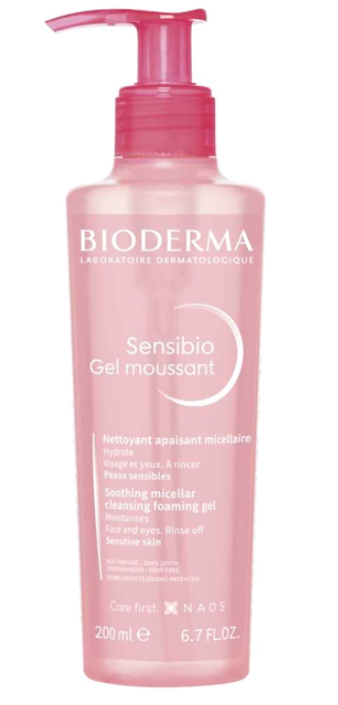 Bioderma Sensibio Gel Moussant, заспокійливий очищаючий гель для обличчя, 200 мл