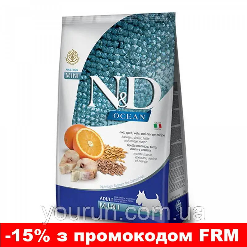 Farmina N&D Low Grain Dog Ocean Ancestral Adult Mini-Низкозерновий корм для дорослих собак малих порід 800 гр