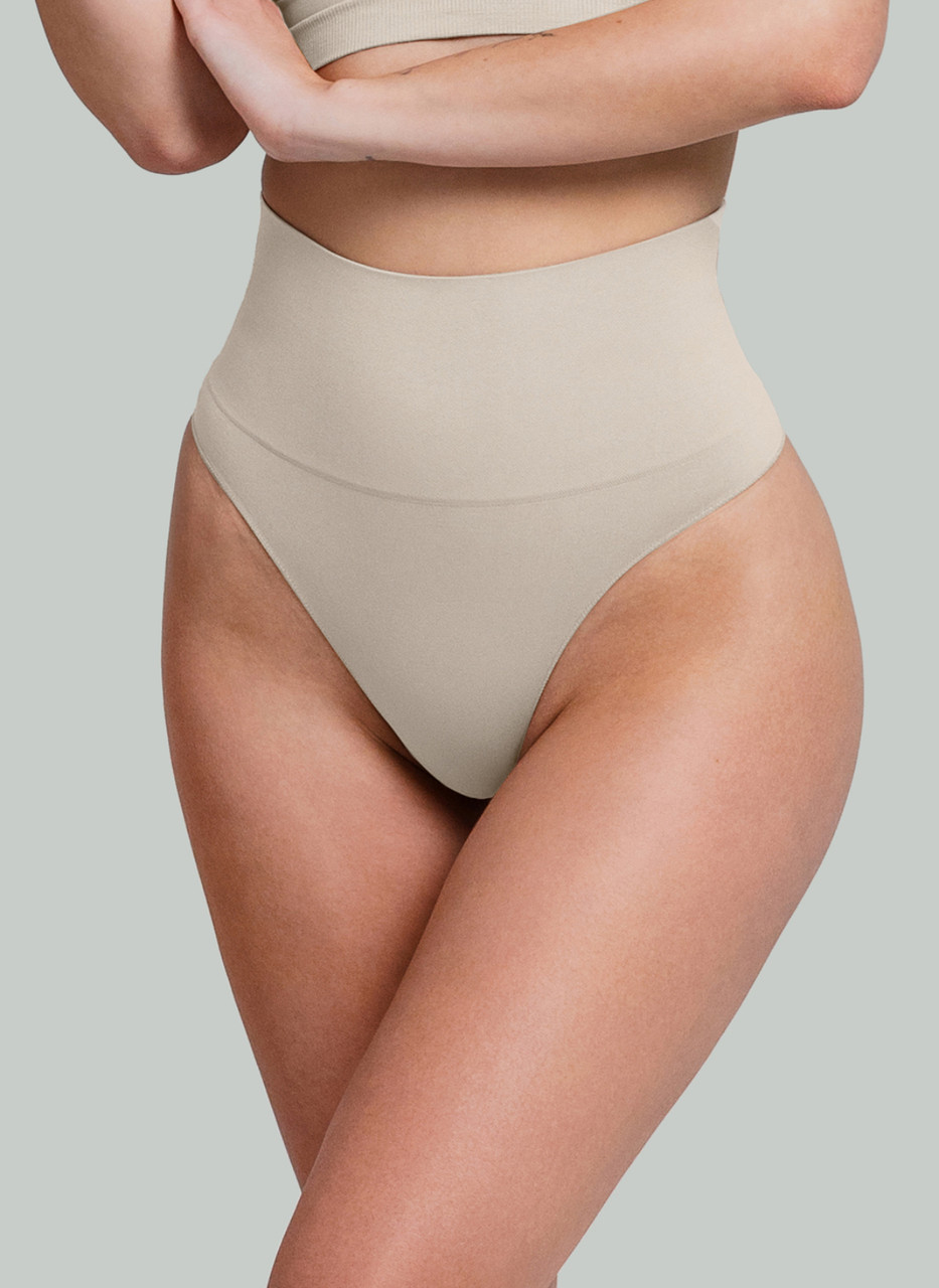 Трусики-бразиліани коригувальні з високою посадкою Giulia Brasilian Shapewear бежевого кольору р S/M L/XL XXL