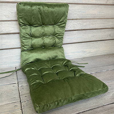 Подушка для стільців (40x120х4 см) подвійна Decorator Флокс колір зелений 84-160