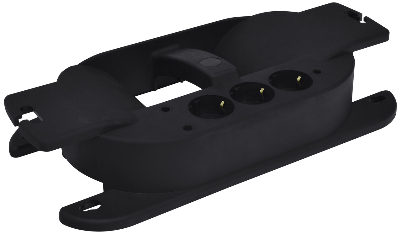 Блок розеток 3-місний з котушкою ETI ERS-3HC 3x2P+PE, Schuko, каучук, IP20, 16А, чорний 4481012, фото 1