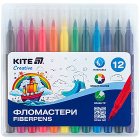 Фломастери Kite Creative, пензлики, набір 12шт,