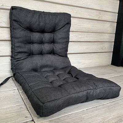 Подушка для стільців (50x120х8 см) подвійна Decorator Sawana колір темно-сірий 84-166