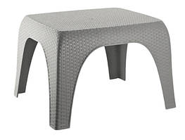 Стіл пластиковий журнальний для саду Столик кавовий прямокутний Ротанг 2590 Senyayla plastik 60*51,5 H 43cm