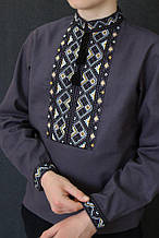 Вишиванка для хлопчиків "Ілля" сірий льон