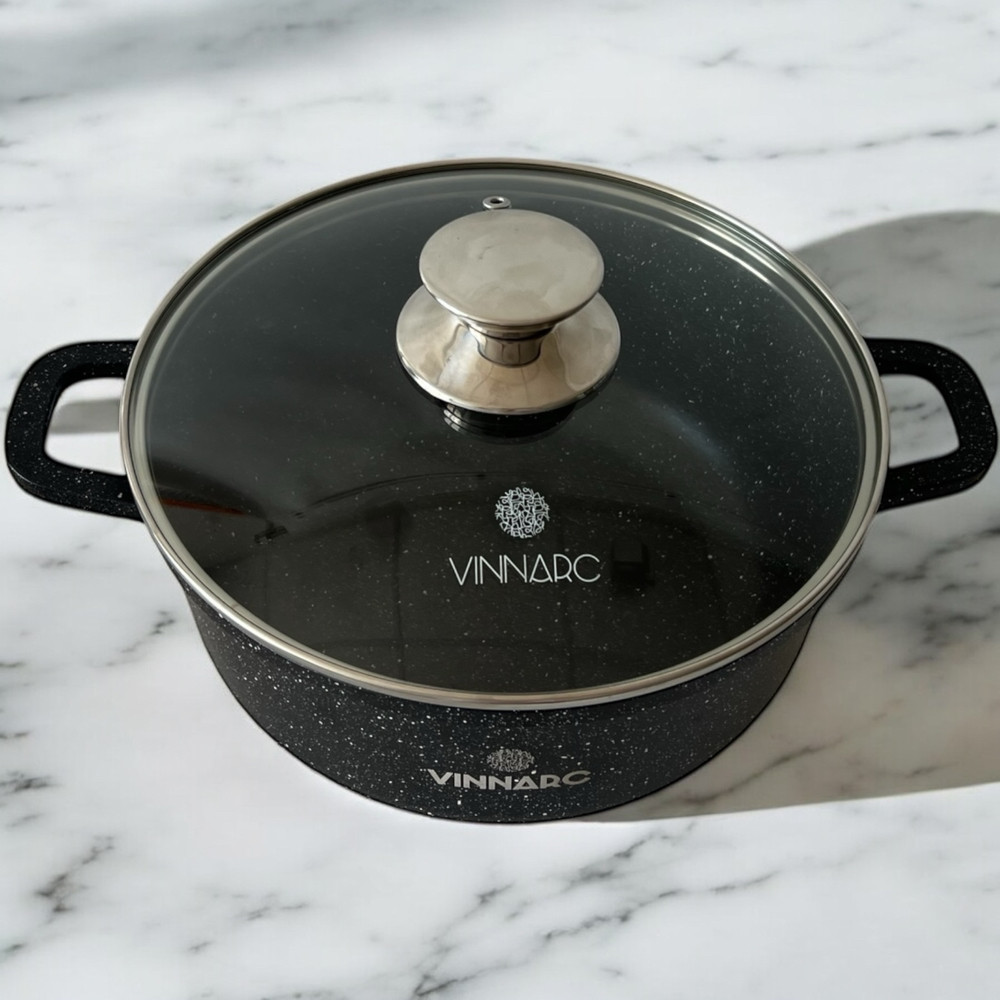 Каструля 5.5л Vinnarc Sense Мармур чорна BL0326NS
