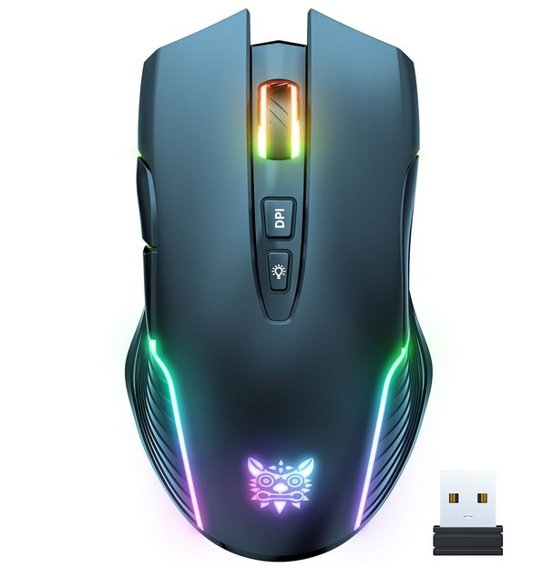 Ігрова безпровідна мишка ONIKUMA Gaming CW905 на 3600DPI 7 клавіш з RGB підсвіткою чорна, фото 1