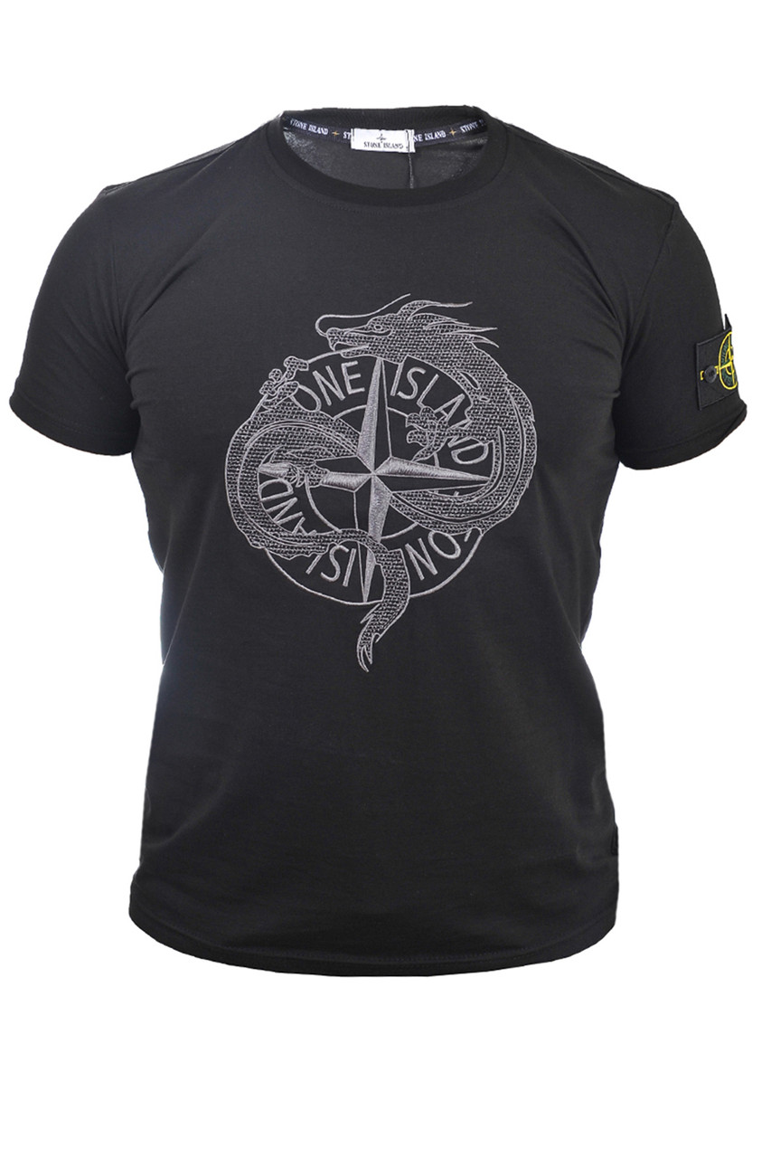 Футболка чоловіча Stone Island 25-25Y-09721 чорна 2XL