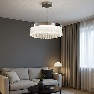 Подвесная хрустальная Led люстра в стиле Барокко в серебре (2868/500 Hr)